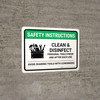 Safety Instructions: Clean & Disinfect Personal Tools Landscape - Wall Sign