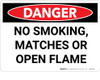 Danger: No Smoking Matches or Open Flame - Wall Sign