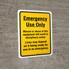 Emergency Use Only Portrait - Wall Sign Emergency Use Only Portrait - Wall Sign