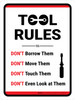Tool Rules Portrait - Wall Sign