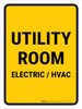 Utility Room Electric Hvac Portrait - Wall Sign Utility Room Electric Hvac Portrait - Wall Sign