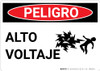 Danger: High Voltage With Graphic Spanish - Wall Sign