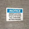 Notice: Emergency Electrical Shutoff Lever Landscape - Wall Sign