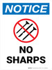 Notice: No Sharps Portrait - Wall Sign Notice: No Sharps Portrait - Wall Sign