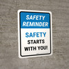 Safety Reminder: Safety Starts With You Portrait - Wall Sign