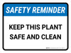 Safety Reminder: Keep This Plant Safe And Clean Landscape - Wall Sign Safety Reminder: Keep This Plant Safe And Clean Landscape - Wall Sign