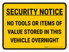 Security Notice Landscape - Wall Sign