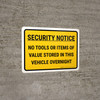 Security Notice Landscape - Wall Sign