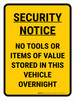 Security Notice Portrait - Wall Sign Security Notice Portrait - Wall Sign