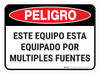 Danger: Spanish This Equipment Is Powered By Multiple Sources Rectangular - Floor Sign Danger: Spanish This Equipment Is Powered By Multiple Sources Rectangular - Floor Sign