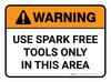 Warning: Use Spark Free Tools Only In This Area Rectangular - Floor Sign Warning: Use Spark Free Tools Only In This Area Rectangular - Floor Sign