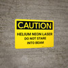 Caution: Helium Neon Laser Beam Do Not Stare - Wall Sign Caution: Helium Neon Laser Beam Do Not Stare - Wall Sign