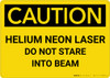 Caution: Helium Neon Laser Beam Do Not Stare - Wall Sign Caution: Helium Neon Laser Beam Do Not Stare - Wall Sign