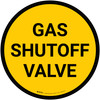 Gas Shutoff Valve Circular - Floor Sign