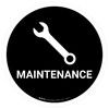 Maintenance Black Circular - Floor Sign