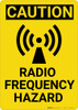 Caution: Radio Frequency Hazard Vertical with Graphic - Wall Sign