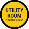 Utility Room Electric Hvac Circular - Floor Sign Utility Room Electric Hvac Circular - Floor Sign