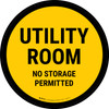 Utility Room No Storage Permitted Circular - Floor Sign