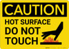 Caution: Hot Surface Do Not Touch Warning - Wall Sign Caution: Hot Surface Do Not Touch Warning - Wall Sign