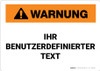 Custom ANSI German Warning Wall Sign Custom ANSI German Warning Wall Sign