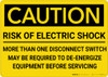 Caution: Risk of Electric Shock Disconnect Switch - Wall Sign Caution: Risk of Electric Shock Disconnect Switch - Wall Sign