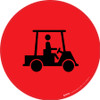 Golf Carts Red - Circular Wall Sign