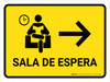Sala de Espera con Flecha a la Derecha Amarillo Horizontal - Wall Sign
