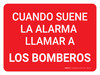 Cuando Suene la Alarma Llame a los Bomberos Rojo Horizontal - Wall Sign