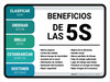 5S Beneficios de Lean Horizontal - Wall Sign 5S Beneficios de Lean Horizontal - Wall Sign