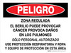 Peligro - Área Regulada por el Cáncer de Berilio Horizontal - Wall Sign