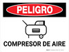 Peligro - Compresor de Aire Horizontal con Icono - Wall Sign Peligro - Compresor de Aire Horizontal con Icono - Wall Sign