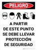 Peligro - Protección de Seguridad EPI Vertical con Gráfico - Wall Sign