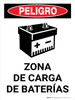 Peligro - Zona de Carga de Baterías Vertical con Icono - Wall Sign Peligro - Zona de Carga de Baterías Vertical con Icono - Wall Sign