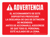 Advertencia - El Accionamiento Provocará la Descarga de Gas de Extinción de Incendios Horizontal - Wall Sign Advertencia - El Accionamiento Provocará la Descarga de Gas de Extinción de Incendios Horizontal - Wall Sign