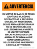 Advertencia - El Profesional de los Animales de Granja de Texas no es Responsable Vertical - Wall Sign