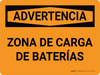 Advertencia - Zona de Carga de Baterías Horizontal - Wall Sign Advertencia - Zona de Carga de Baterías Horizontal - Wall Sign