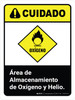Cuidado - Área de Almacenamiento de Oxígeno y Helio ANSI Vertical - Wall Sign Cuidado - Área de Almacenamiento de Oxígeno y Helio ANSI Vertical - Wall Sign