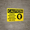 Caution: Hearing Protection Required When Doors Open - Wall Sign