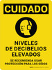 Cuidado - Niveles de Decibelios Elevados Se Recomienda Protección para los Oídos Vertical - Wall Sign Cuidado - Niveles de Decibelios Elevados Se Recomienda Protección para los Oídos Vertical - Wall Sign