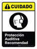Cuidado - Protección Auditiva Recomendada con el Icono ANSI Vertical - Wall Sign Cuidado - Protección Auditiva Recomendada con el Icono ANSI Vertical - Wall Sign