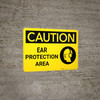 Caution: PPE Ear Protection Area With Graphic - Wall Sign