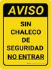 Aviso - Amarillo Sin Chaleco de Seguridad No Entrar - Wall Sign