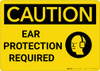 Caution: PPE Ear Protection Required with Graphic - Wall Sign