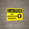 Caution: PPE Ear Protection Required with Graphic - Wall Sign
