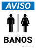 Aviso - Baños Vertical con Icono - Wall Sign Aviso - Baños Vertical con Icono - Wall Sign