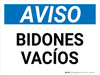 Aviso - Bidones Vacíos Horizontal - Wall Sign