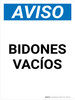 Aviso - Bidones Vacíos Vertical - Wall Sign Aviso - Bidones Vacíos Vertical - Wall Sign