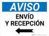 Aviso - Envío y Recepción con Flecha a la Izquierda - Wall Sign