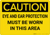 Caution: PPE Eye and Ear Protection Must be Worn in Area - Wall Sign