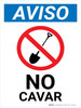 Aviso - No Cavar con Ícono - Wall Sign Aviso - No Cavar con Ícono - Wall Sign